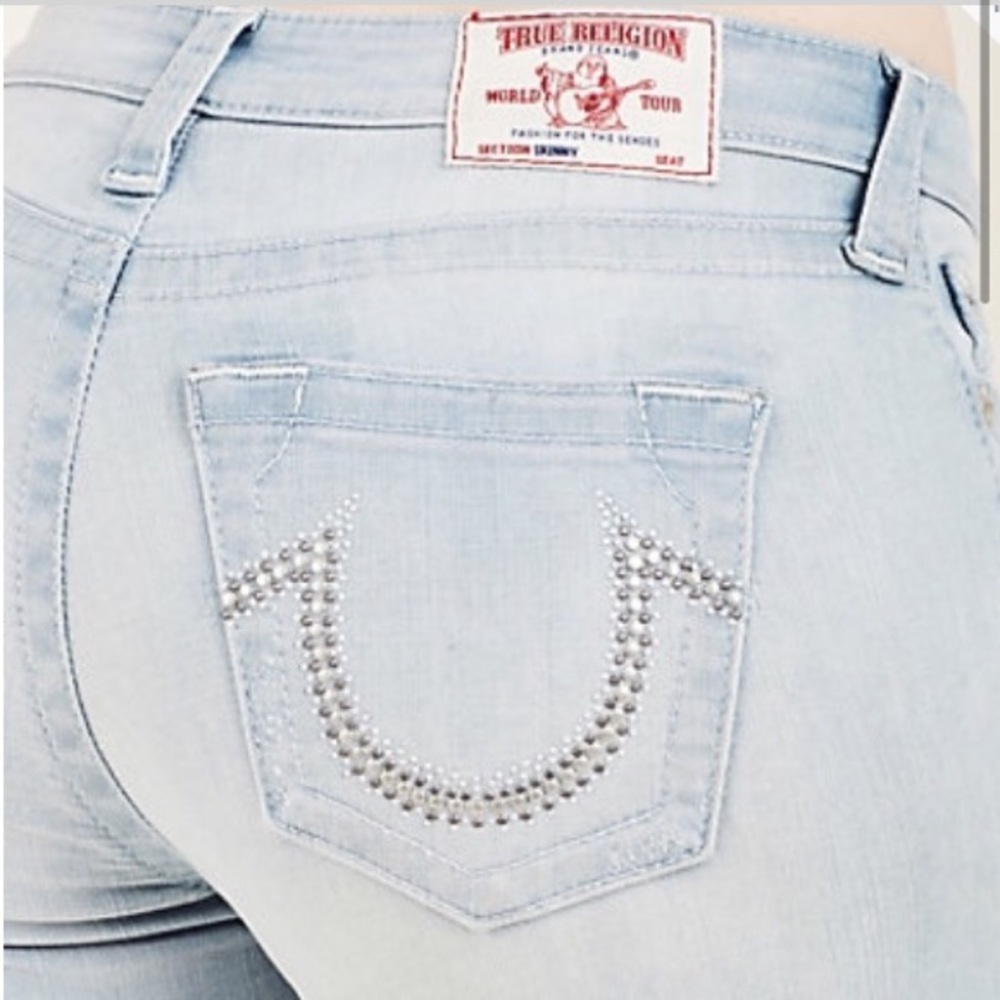 True Religion CURVY SKINNY STUD LOGO JEANS SIZE 27